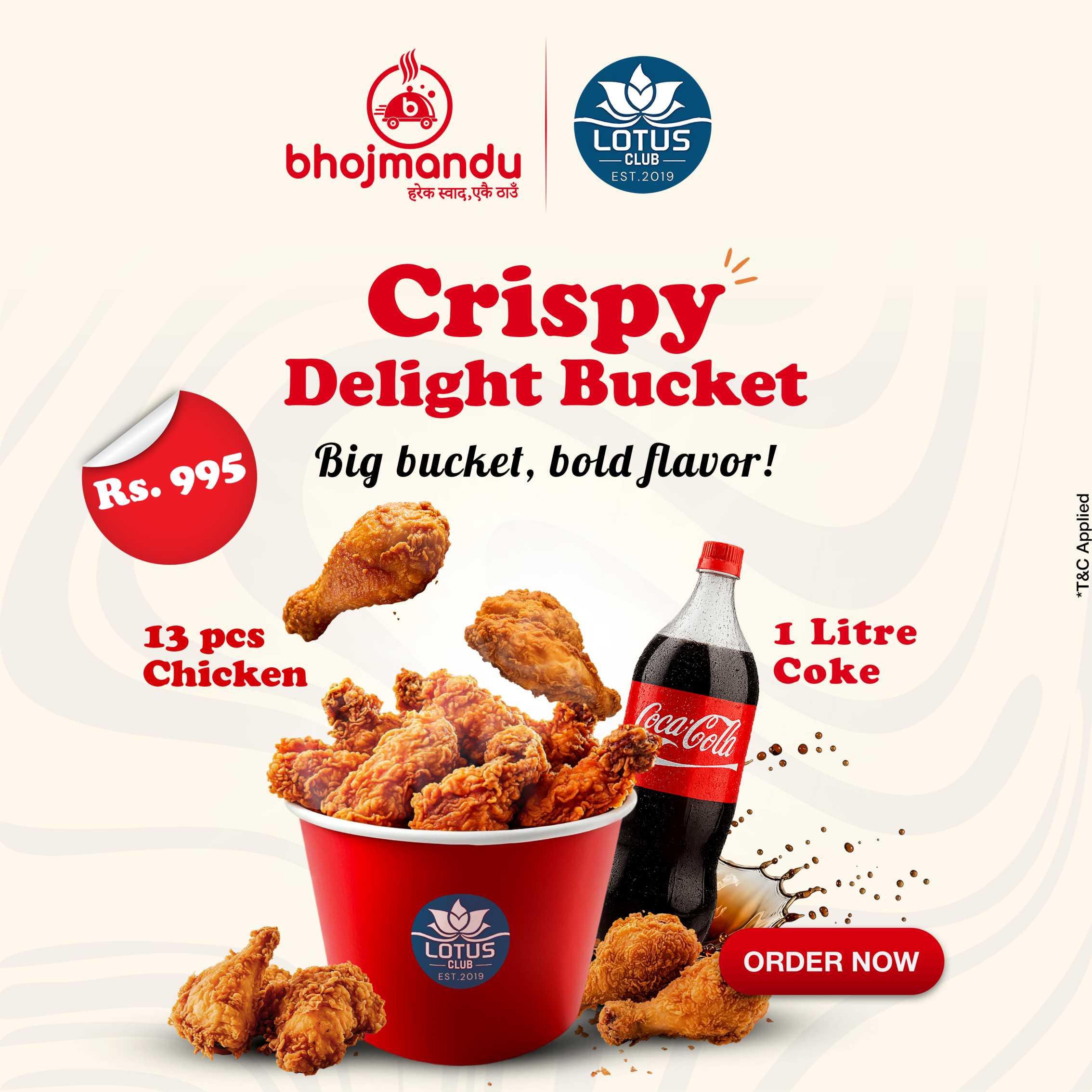 Crispy Chicken Bucket-KFC (13 Pcs)